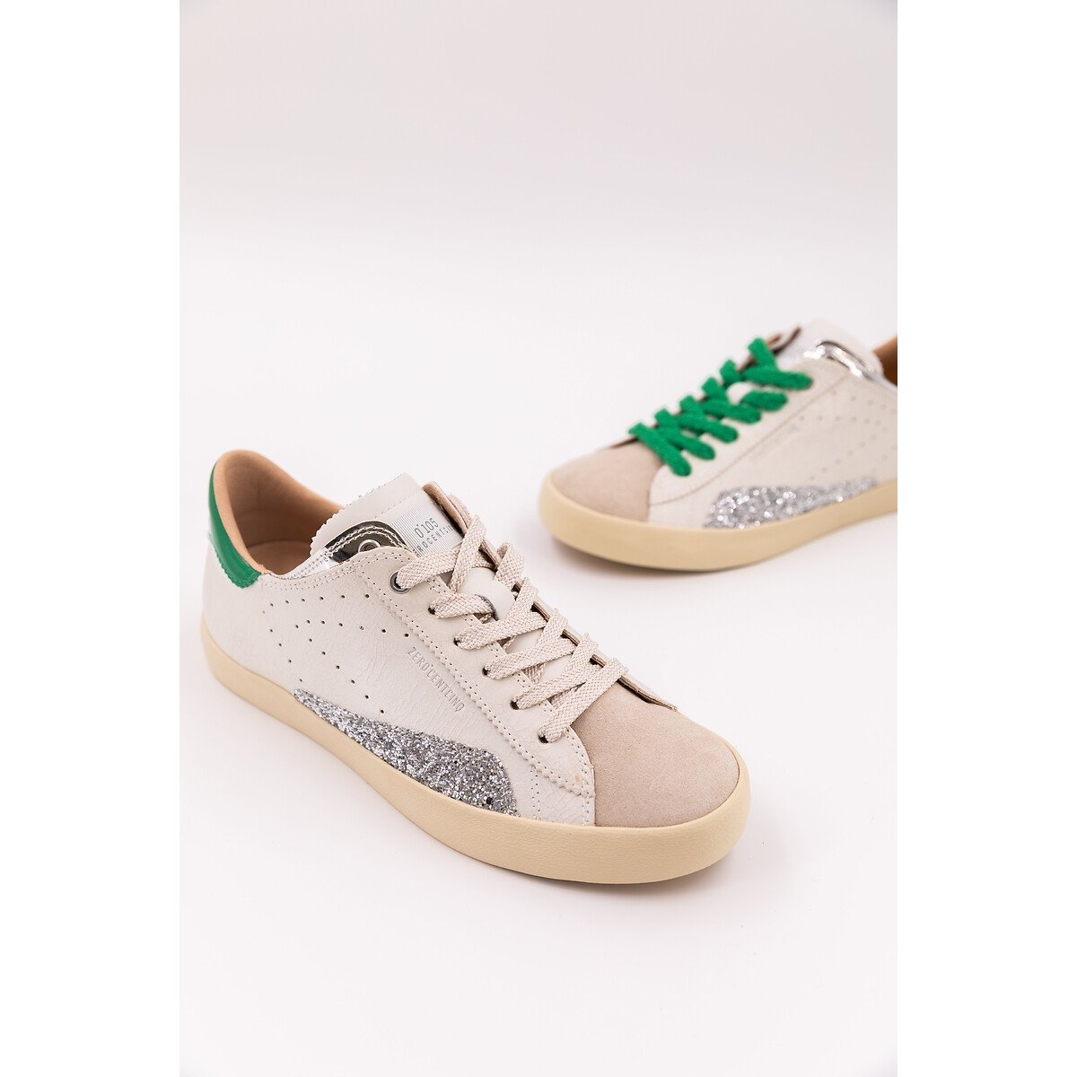 SC06 Leather Trainers white/green, ZERO 105