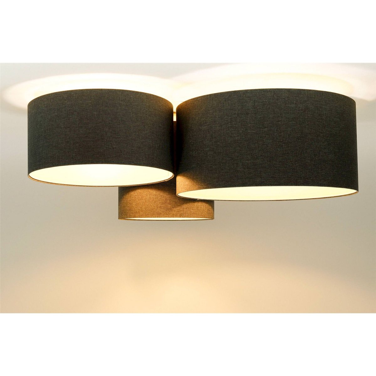 Plafonnier ovale en tissu, BOHO ELEGANT beige crème en tissu structuré, BPS KONCEPT