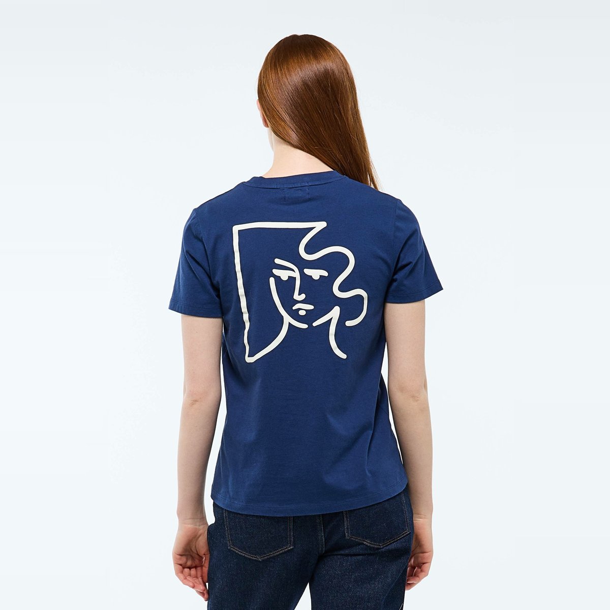 T-shirt à manches courtes imprimés placés en coton BIO marine, MONOPRIX