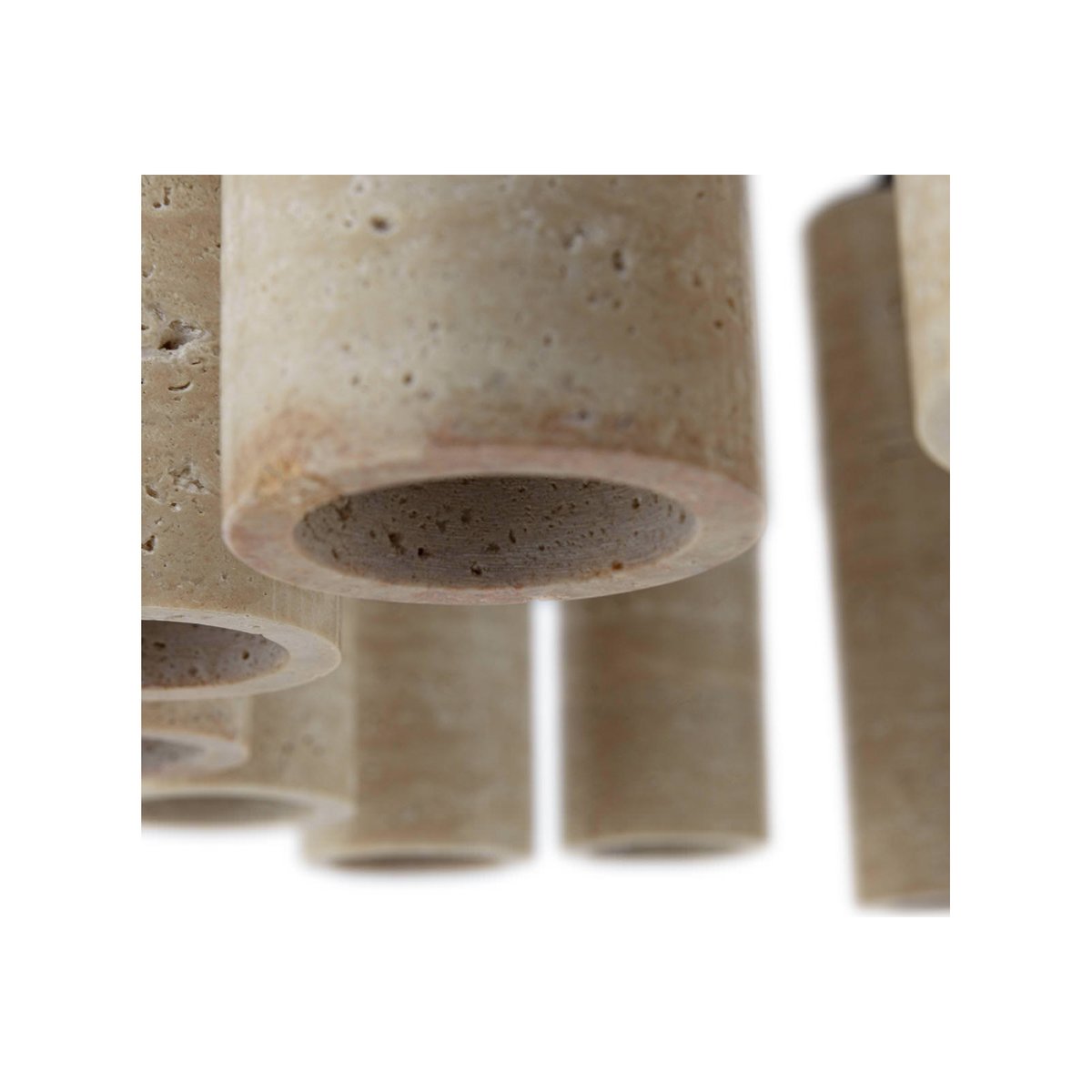 Suspension d'architecte en travertin beige et noir mat, RECOLLECTION