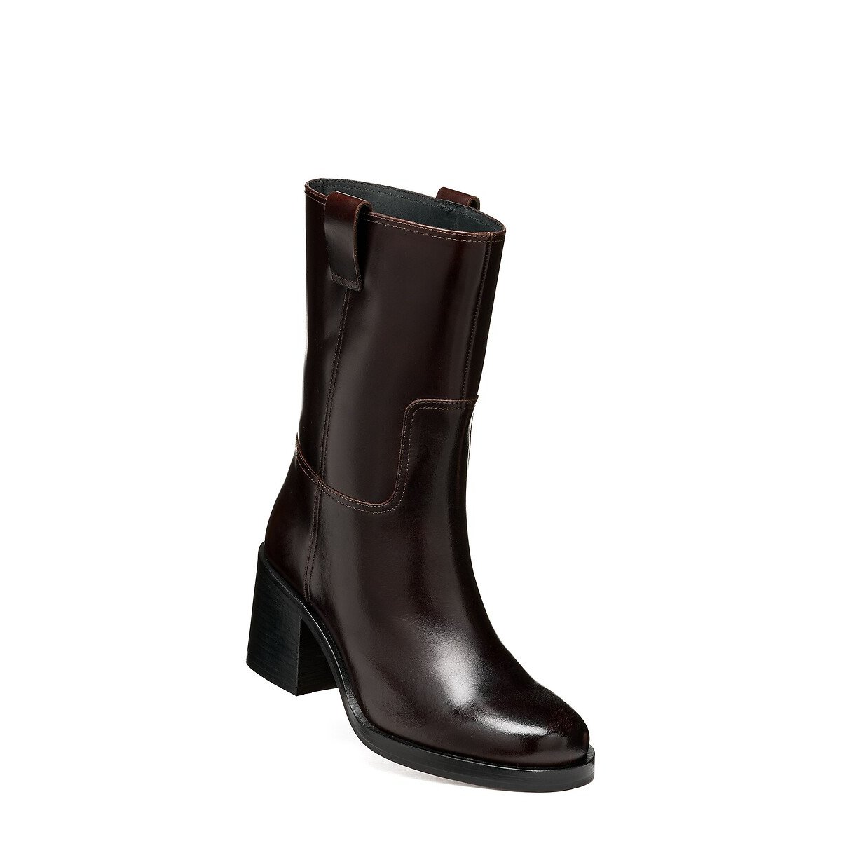 Sobima Heeled Leather Ankle Boots dark brown, GEOX