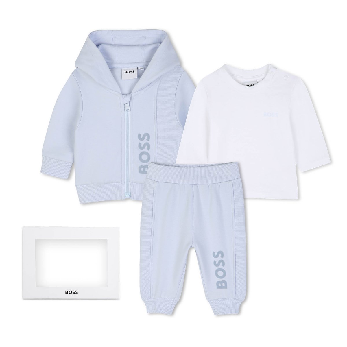 Ensemble pantalon, cardigan et tee-shirt ciel, BOSS KIDSWEAR