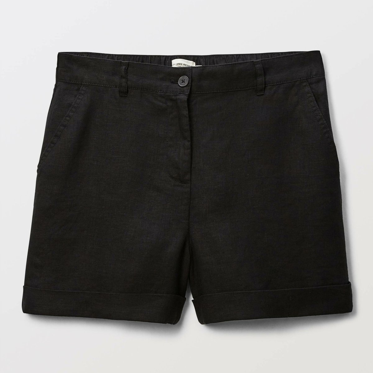 Short en lin noir, MONOPRIX