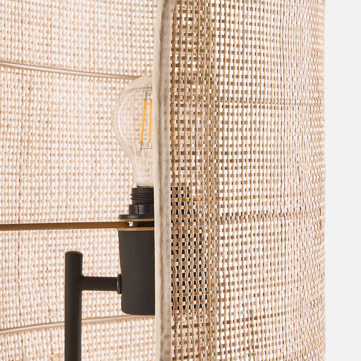Lampadaire métal acier et cannage, Lola naturel, LA REDOUTE INTERIEURS