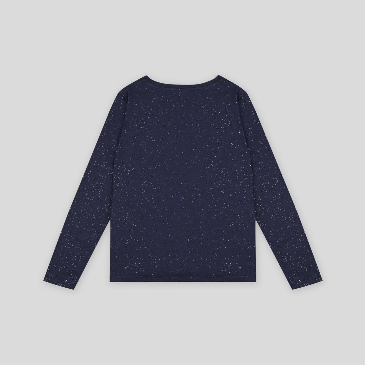 T.shirt pailleté manches longues, Coton BIO marine, MONOPRIX KIDS