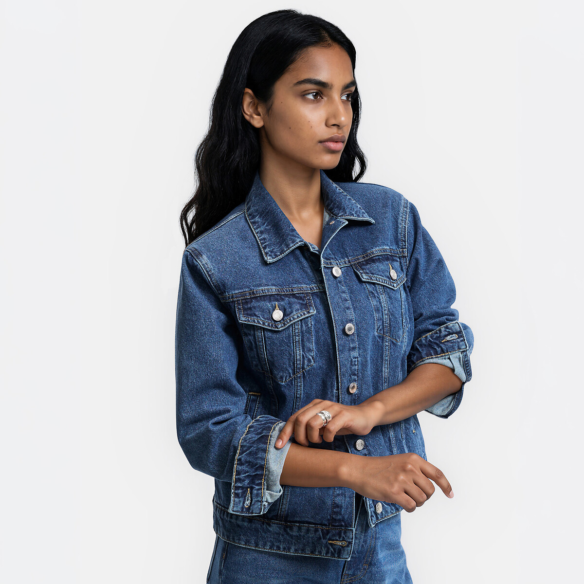 Veste en denim bleu stone, LA REDOUTE COLLECTIONS