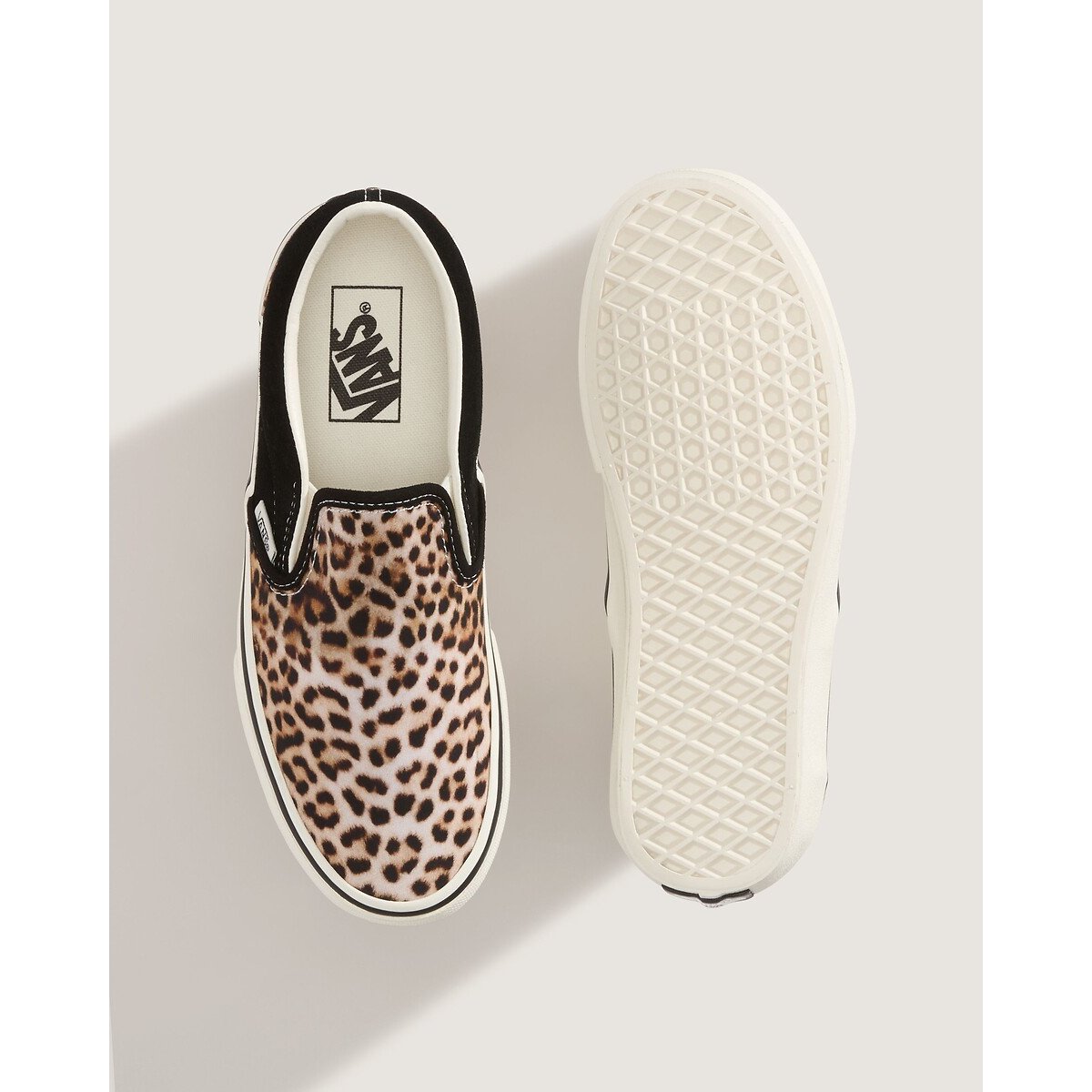 Leren sneakers, CLASSIC SLIP-ON zwart/luipaardprint, VANS