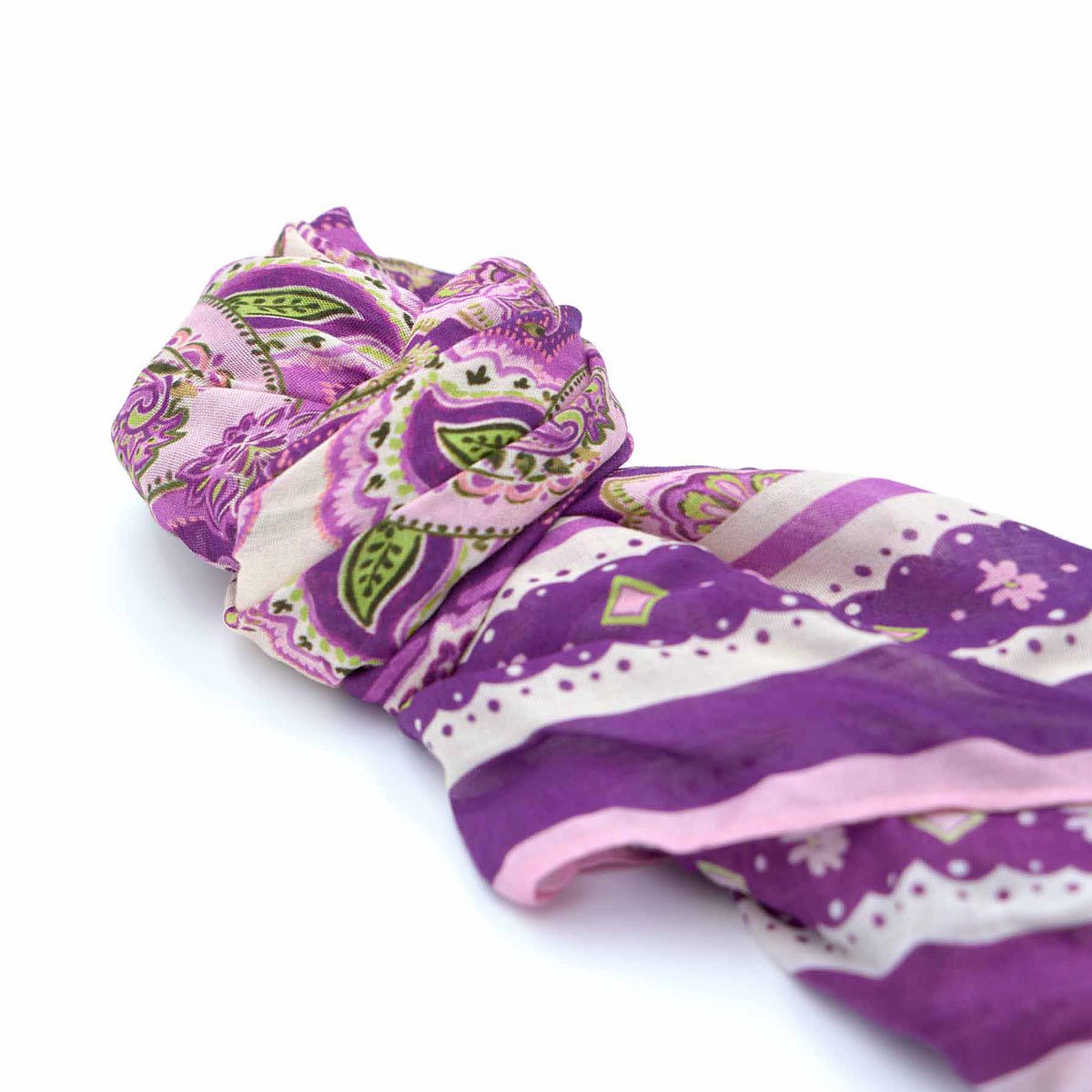 Foulard Gaëlle violet, MISE AU GREEN