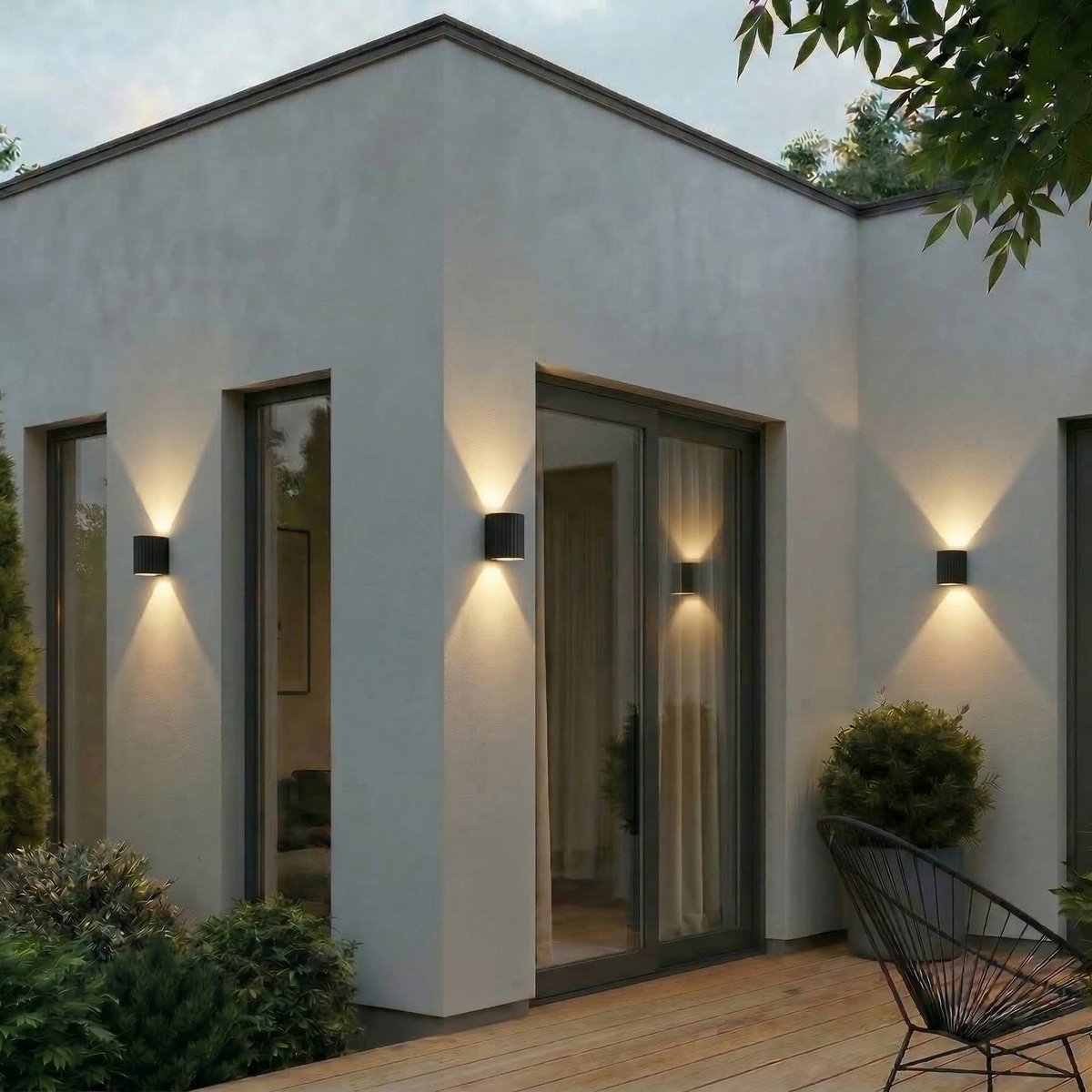 Applique extérieure en aluminium moderneLED noir, LINDBY