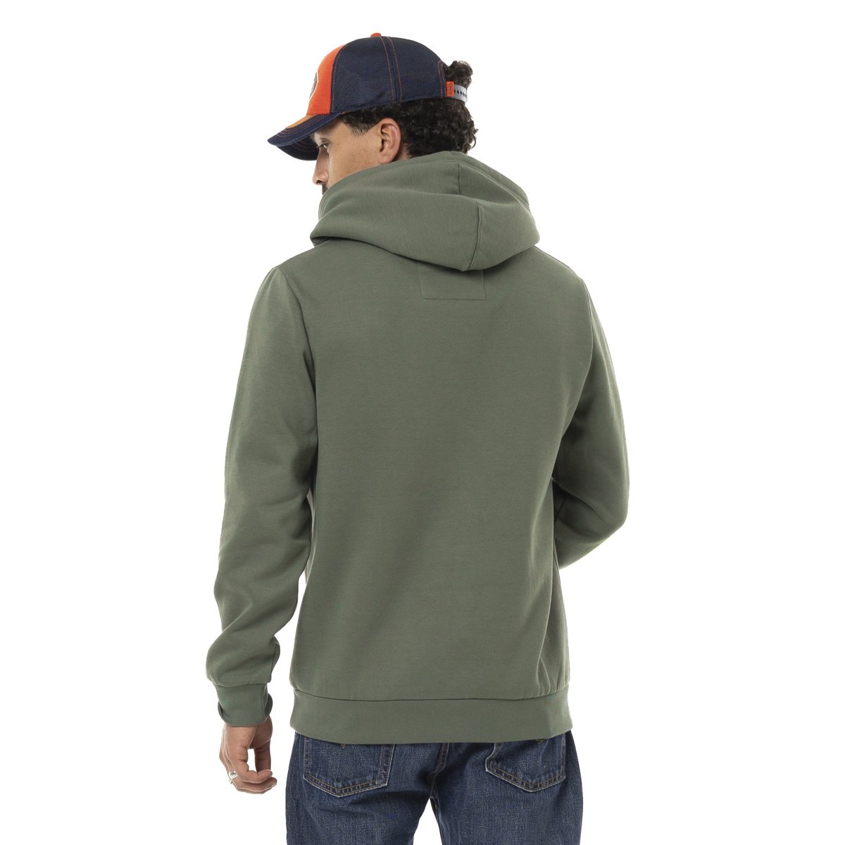 Sweat À capuche Cordon de serrage Tag kaki/orange/noir, VON DUTCH