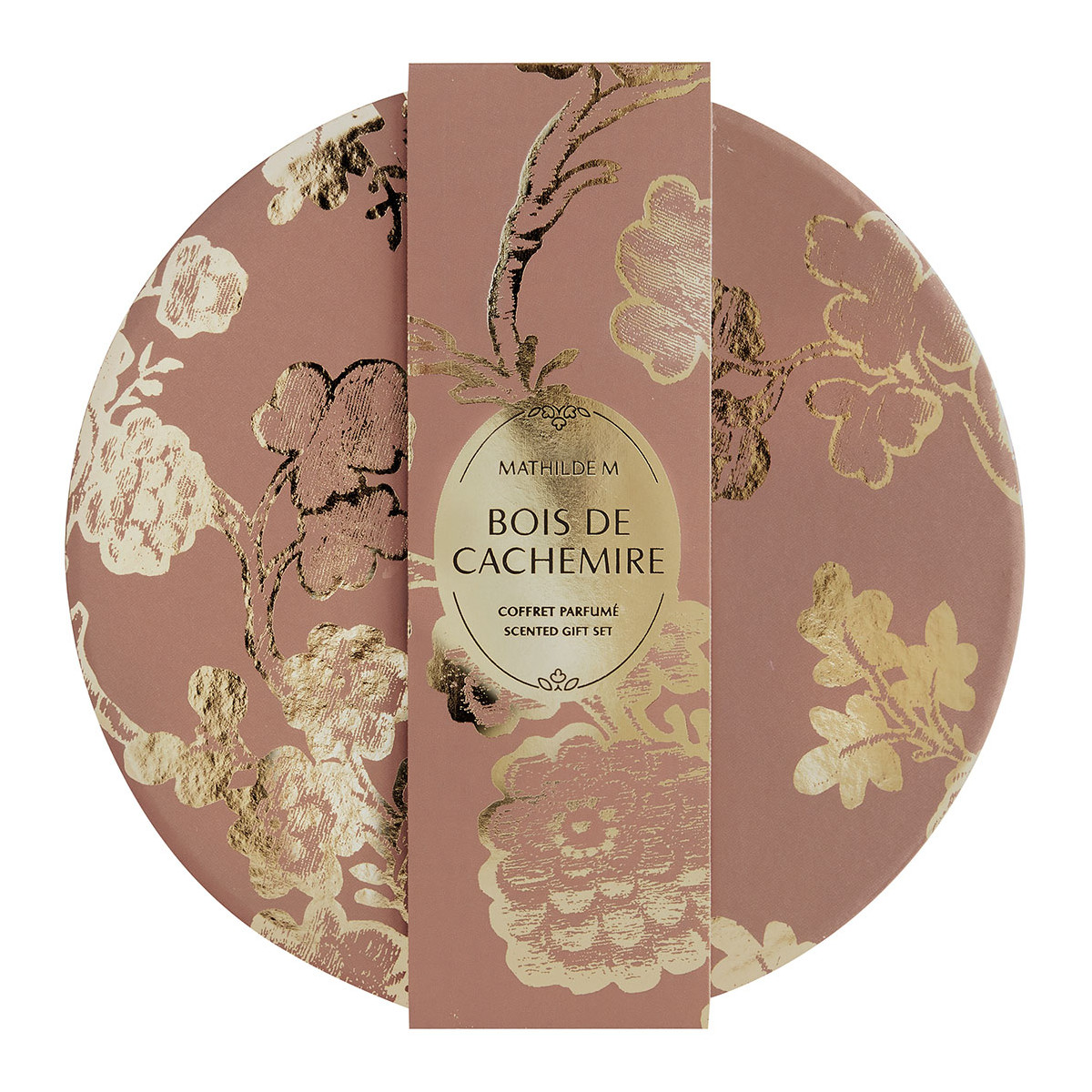 Coffret diffuseur de parfum et bougie Bois de Cachemire TRÉSOR DE FLEURS rose, MATHILDE M