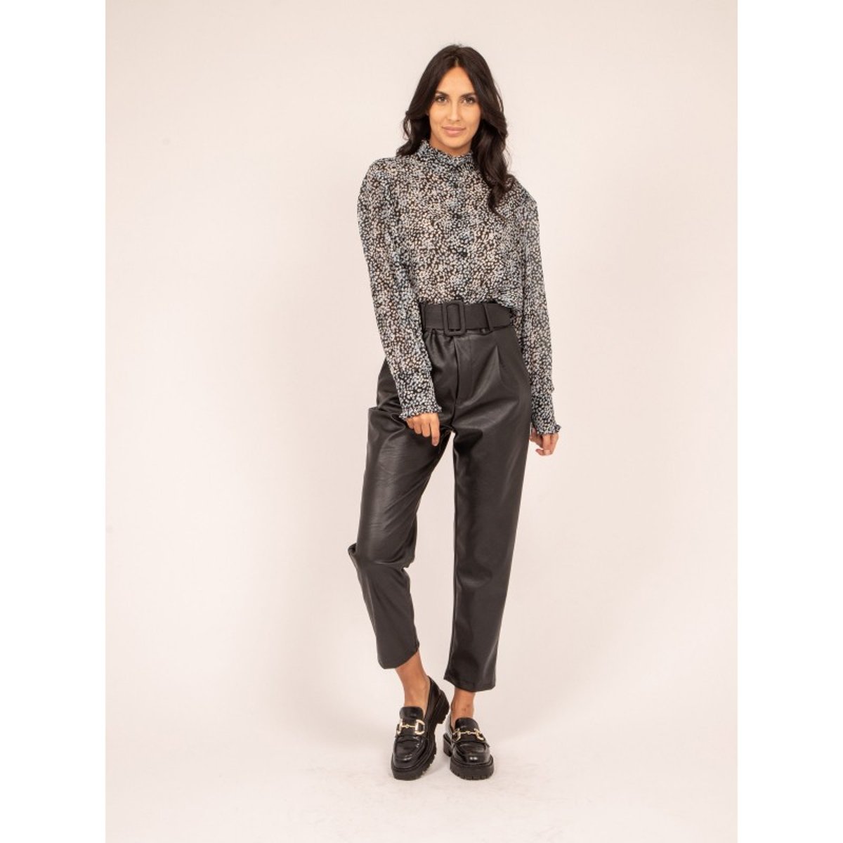 Pantalon Simili Ekine noir, DONA LISA
