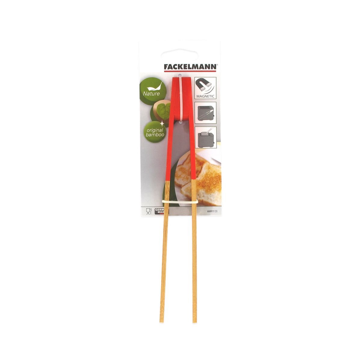 Pince de cuisine aimantée WOOD EDITION rouge,bois, FACKELMANN