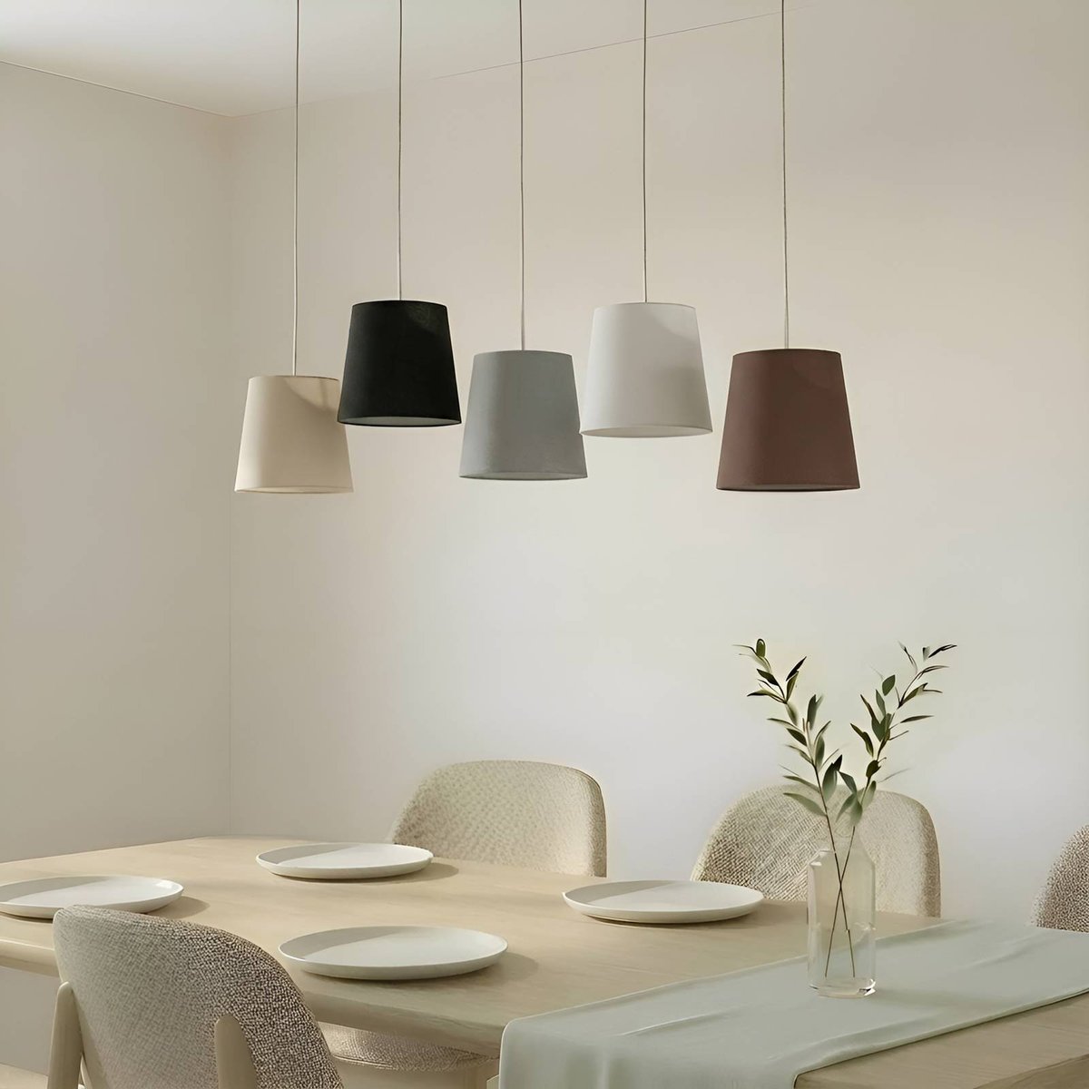 Suspension en textile jeunes, Thamila nickel, caramel, noir, gris, blanc, marron, LUCANDE