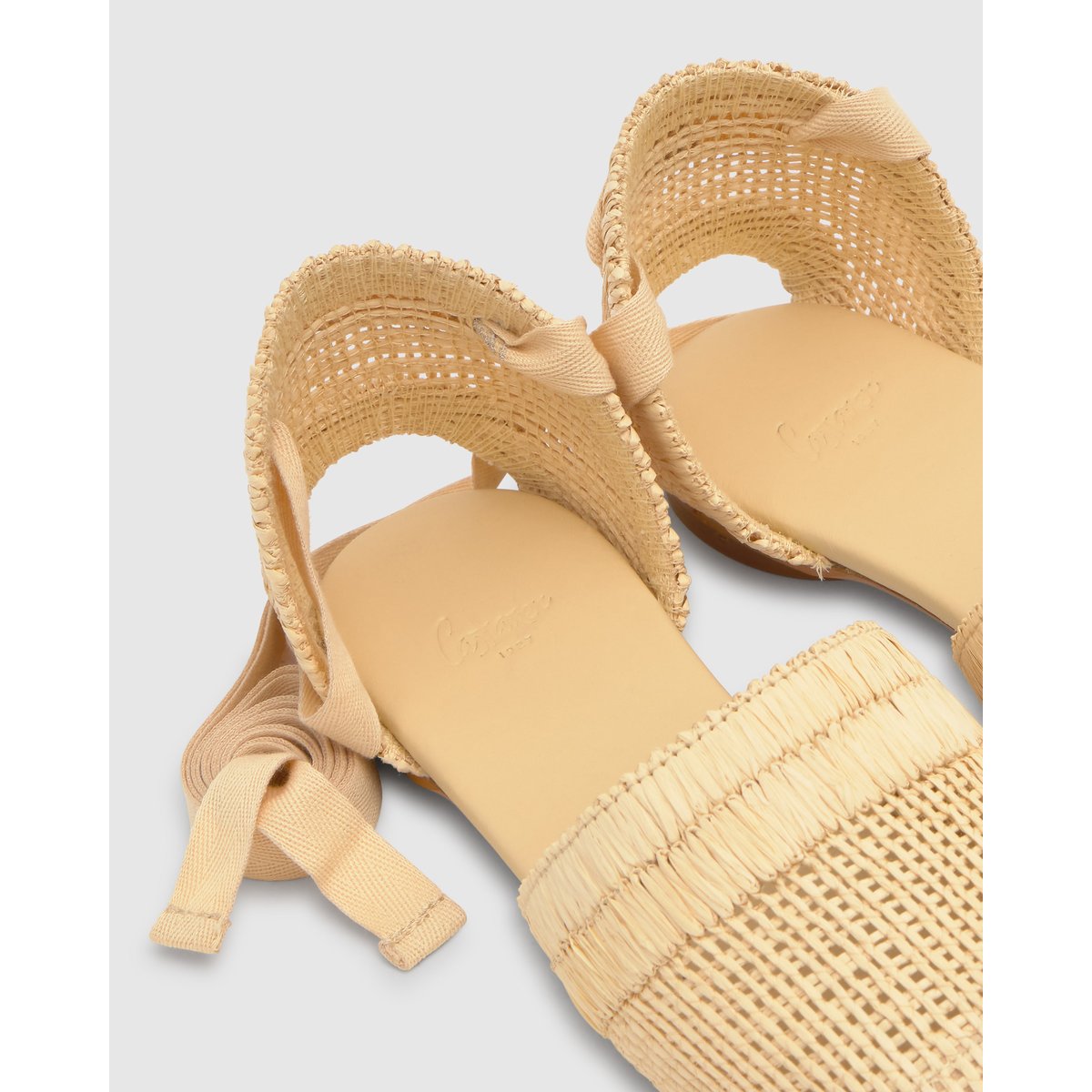 Espadrilles plates en raphia naturel GOLDIE beige, CASTANER