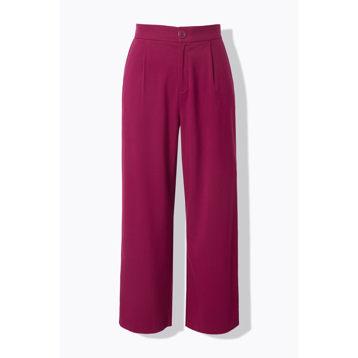 Pantalon taille haute à jambes larges et rouge vin, STUDIO UNTOLD
