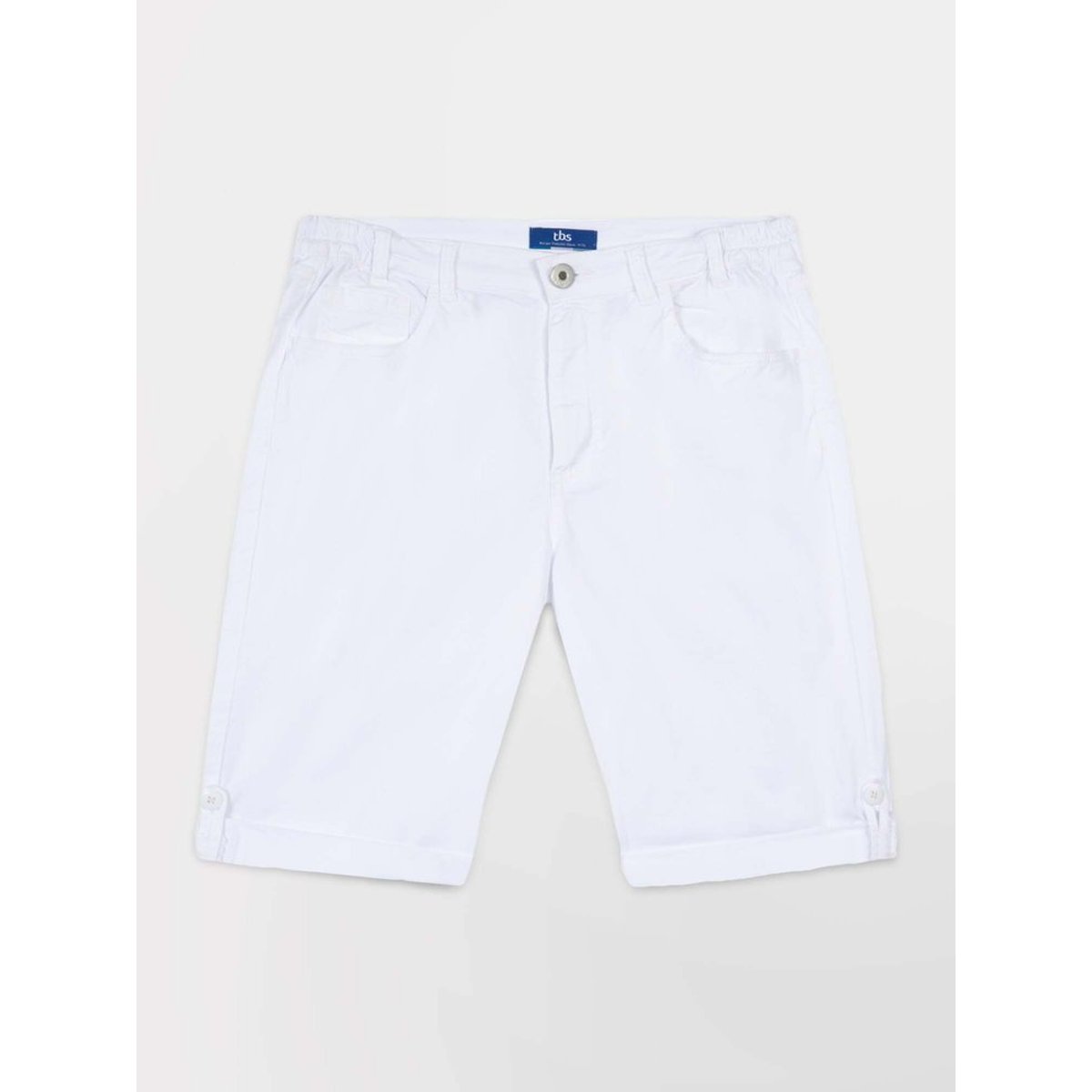 Bermuda ceinture semi-élastiquée avec passants SANTAMID19246 blanc, TBS