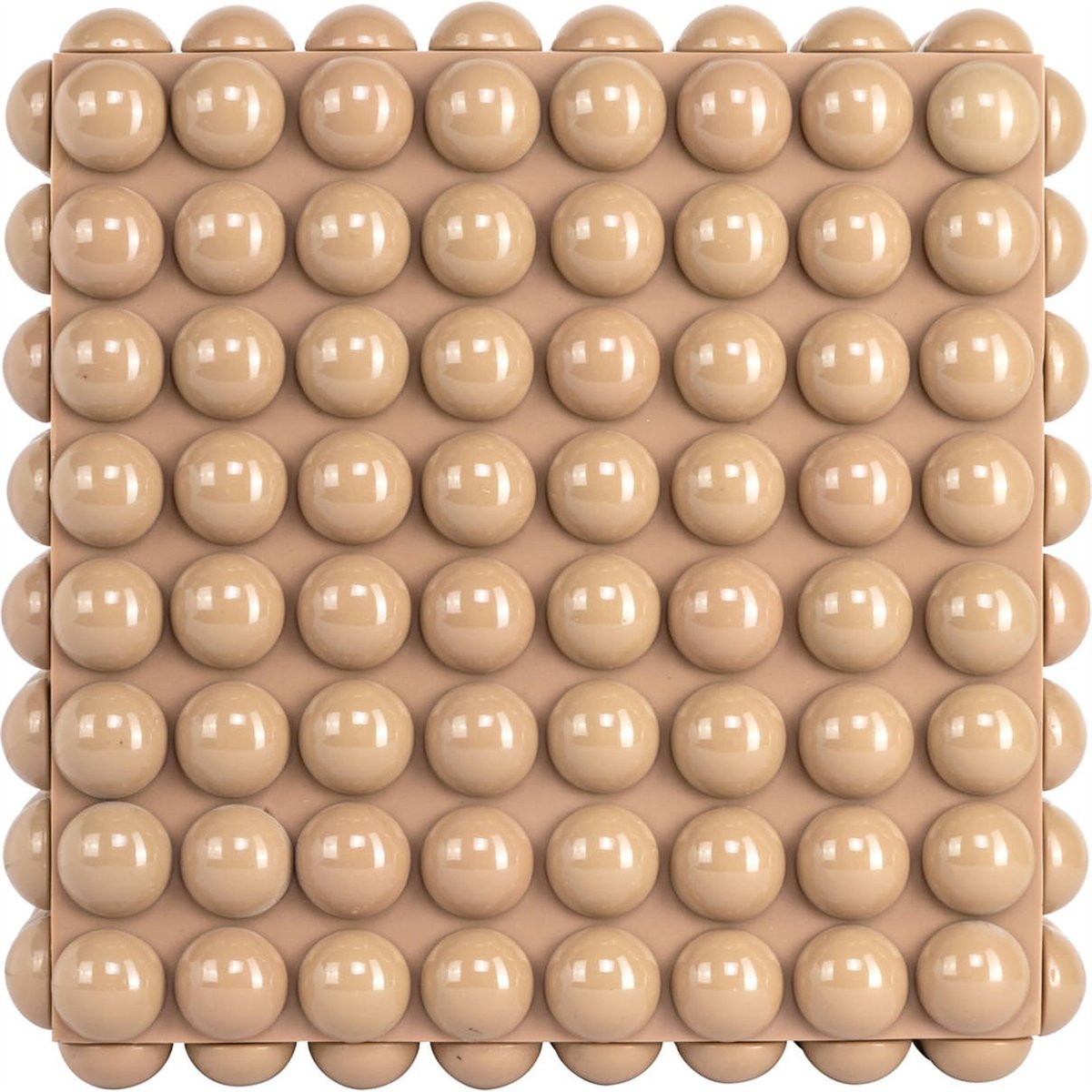 Boîte de rangement à relief bombé beige, RECOLLECTION