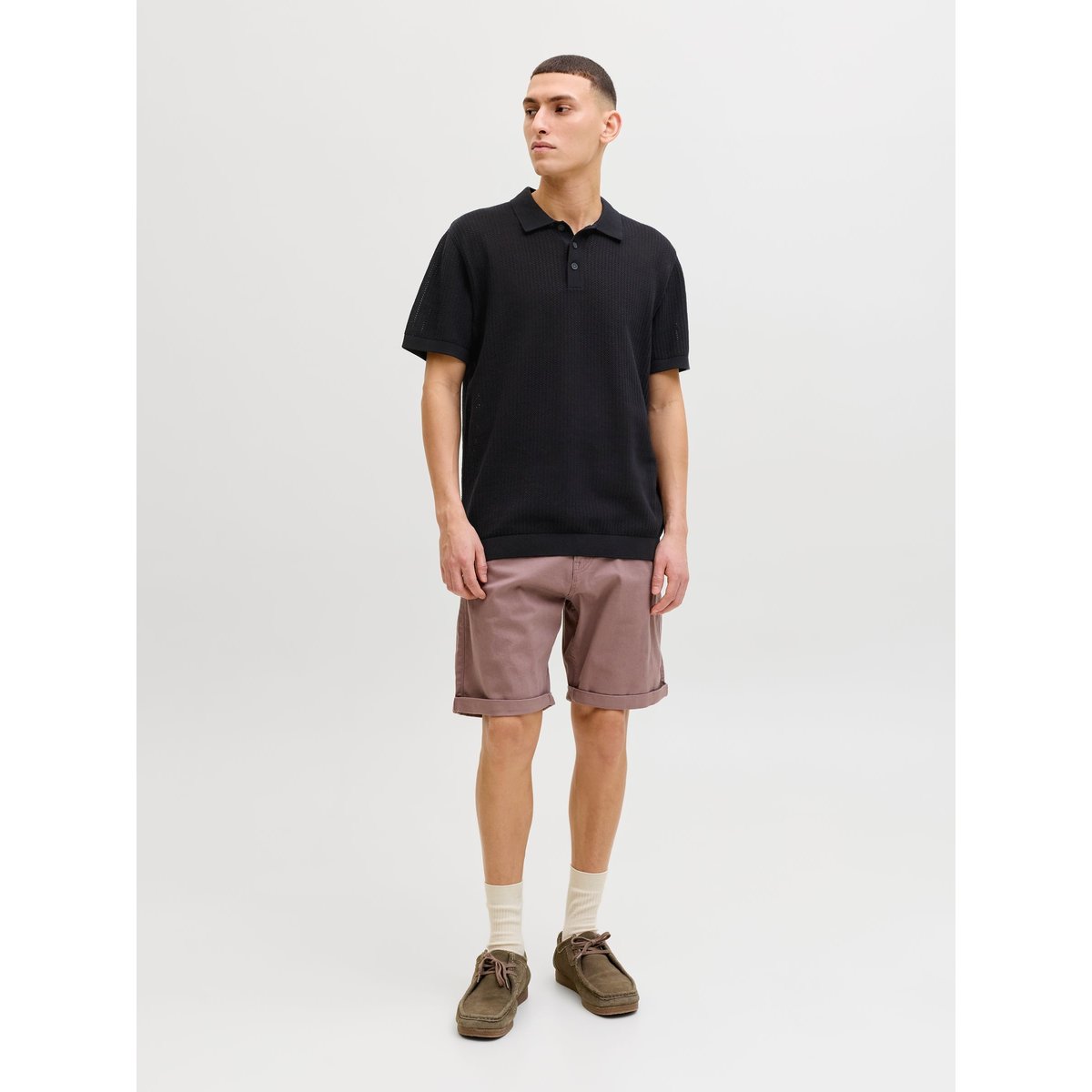 Polo Tricoté noire - black, JACK & JONES