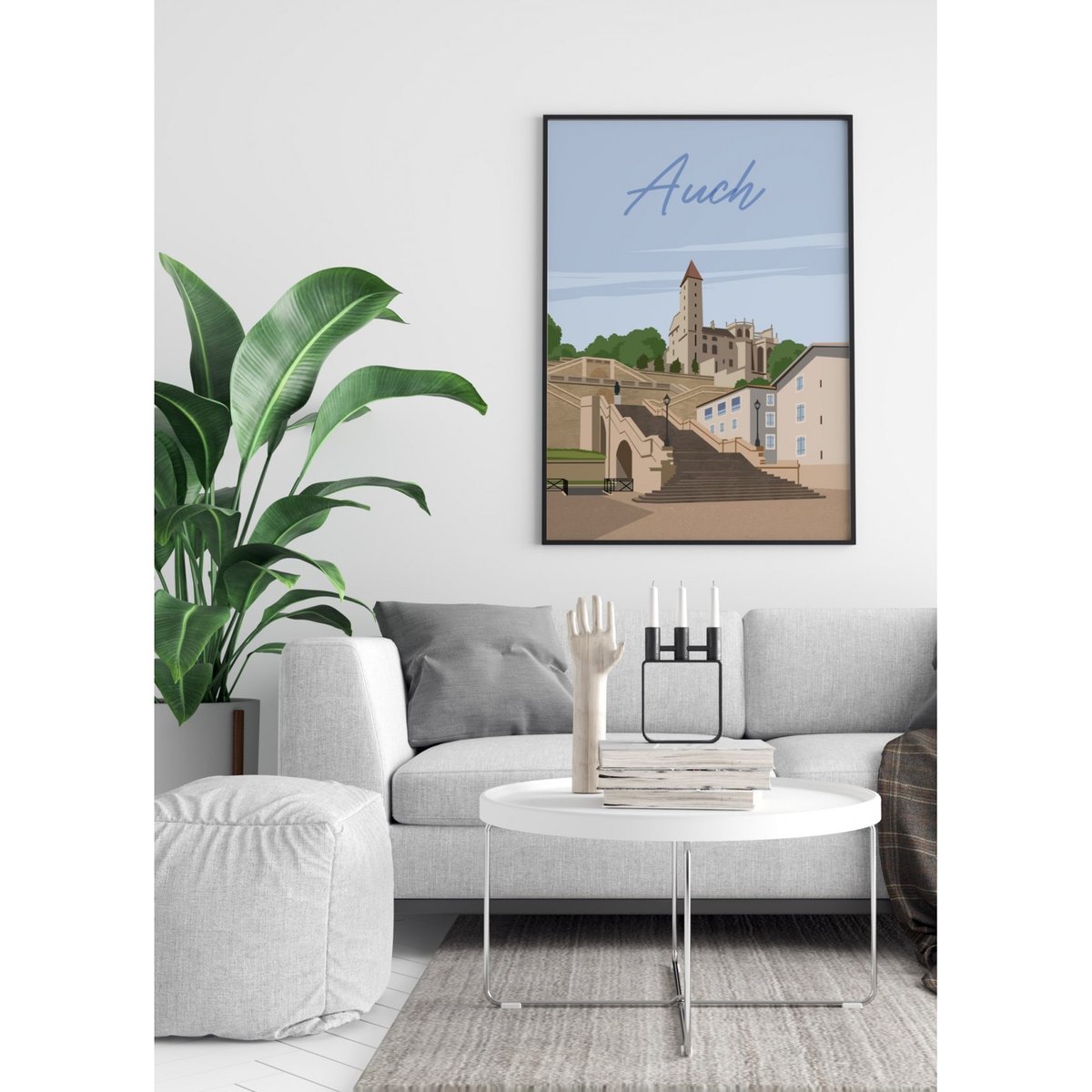 Affiche ville Auch blanc, L'AFFICHERIE