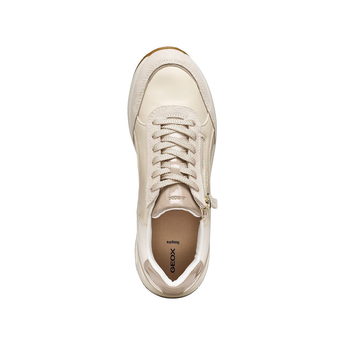 Zapatillas deportivas transpirables con cremallera, BULMYA beige , GEOX