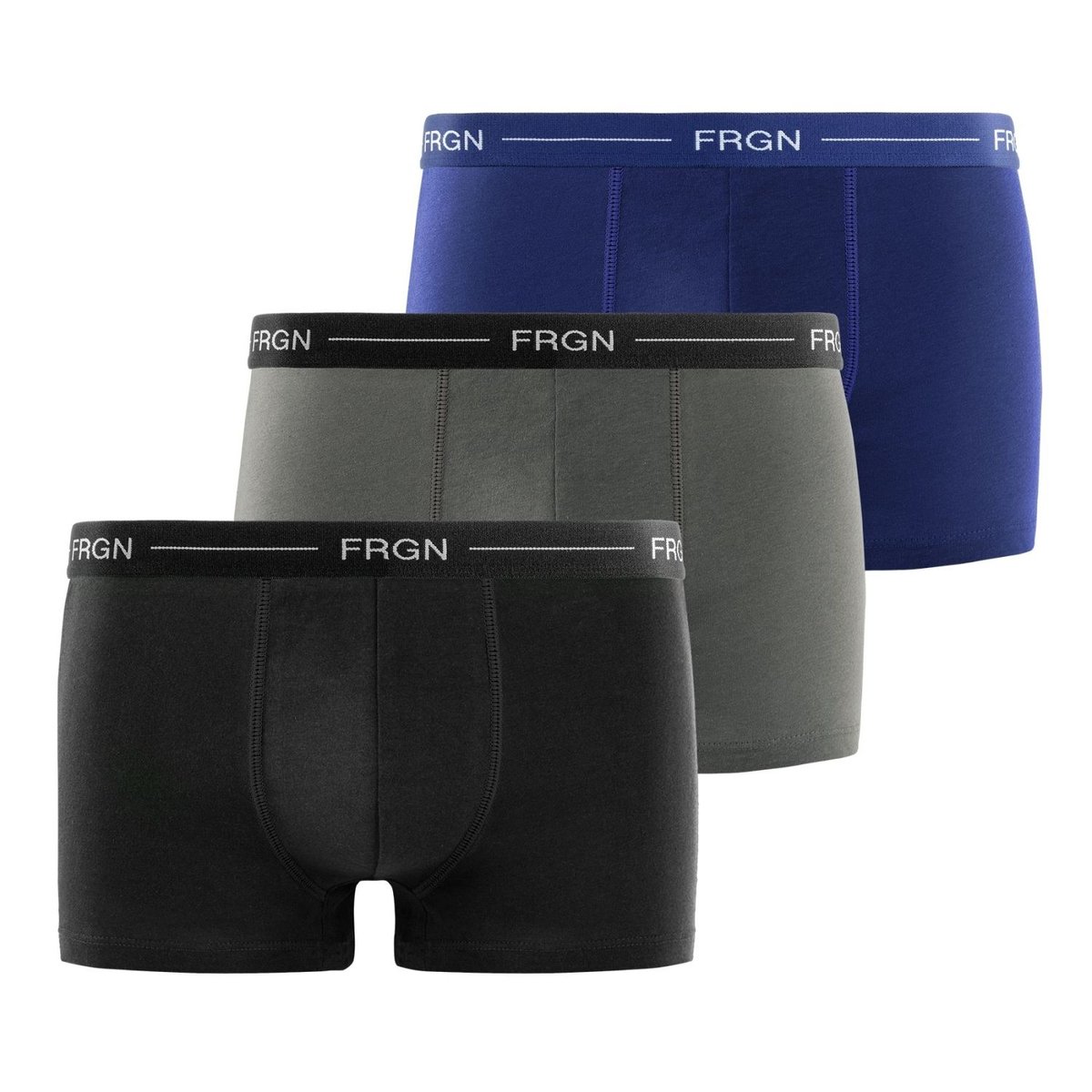 Lot De 3 Boxers Coton noir/bleu marine/gris foncé/blanc, FREEGUN