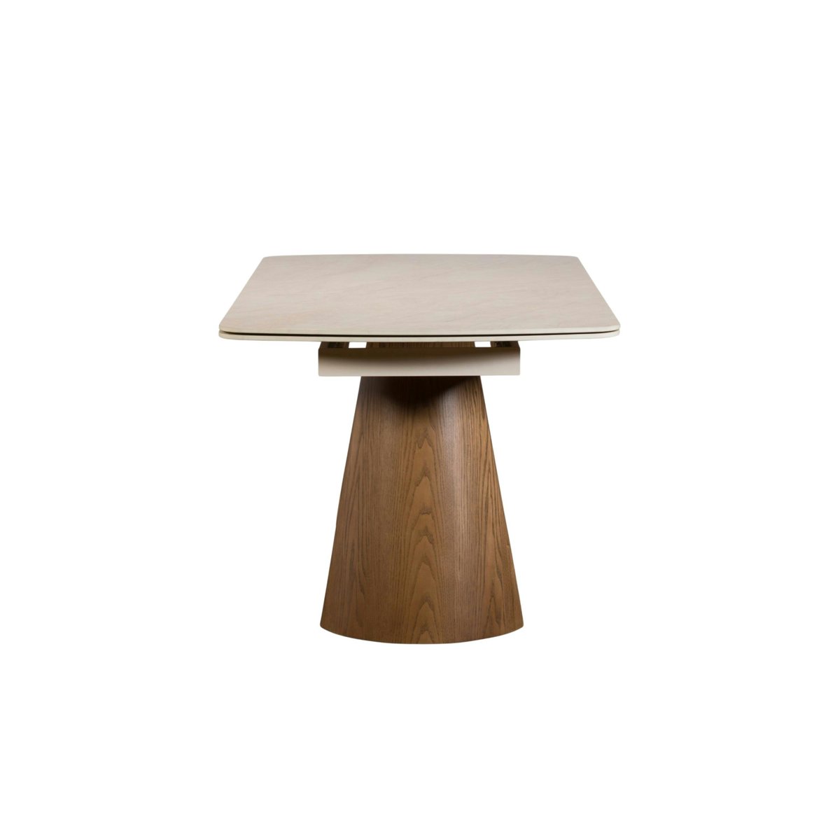 Table à manger céramique extensible à bords arrondis 180-260 cm LARIO beige, PIER IMPORT