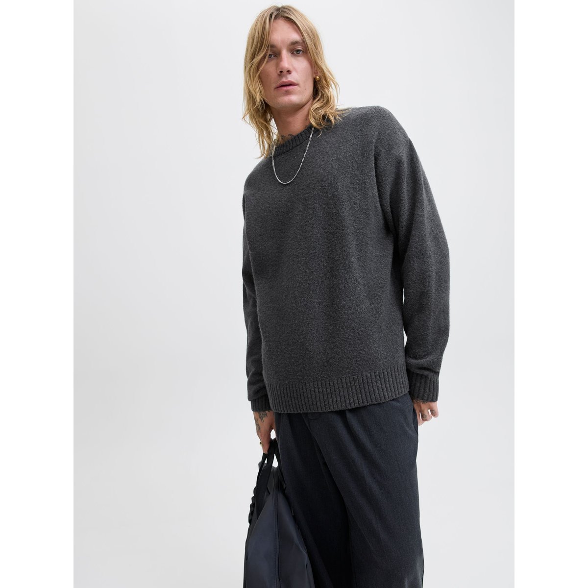 Pull En Maille asphalt, JACK & JONES