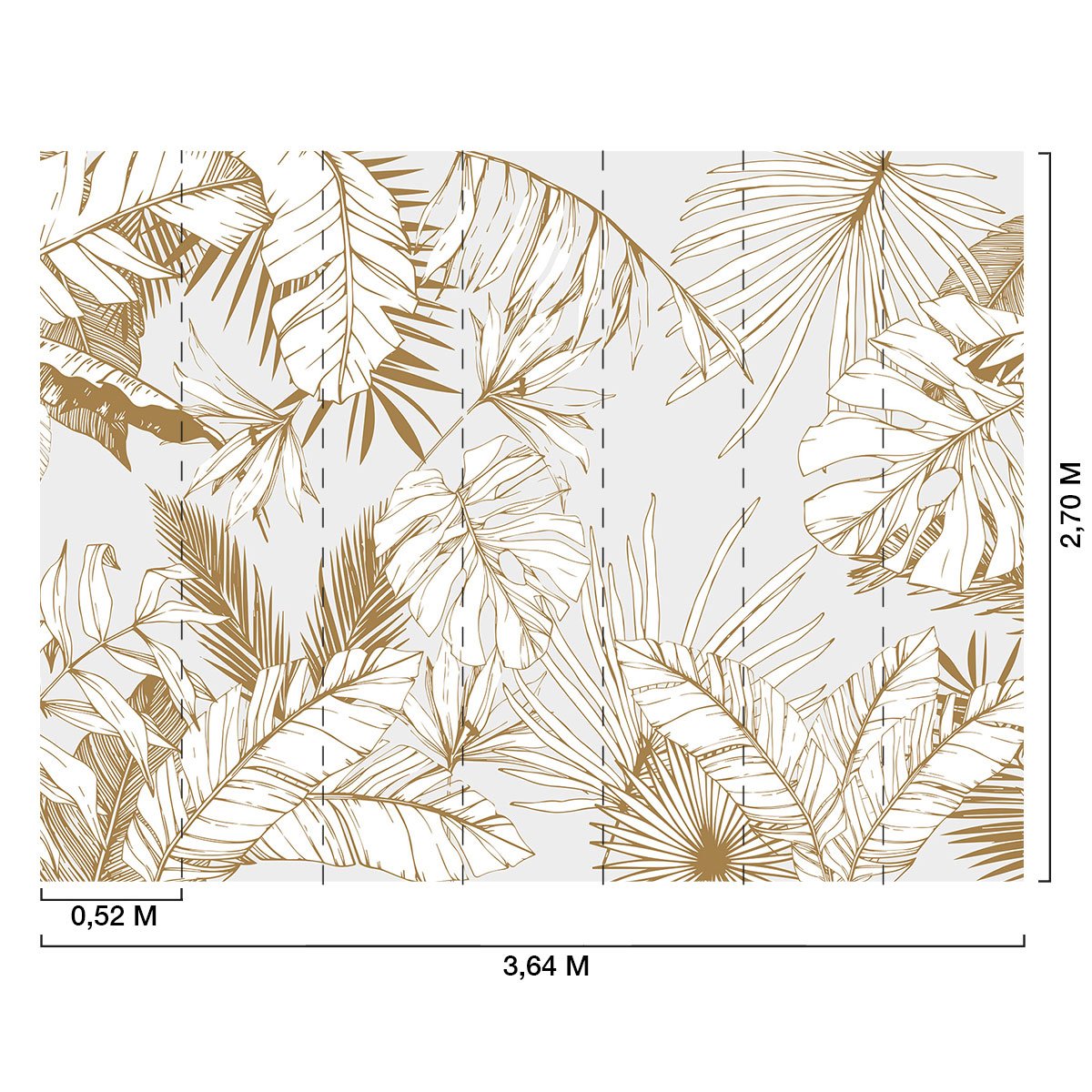 Papier peint feuilles tropicales beige intissé, HEXOA