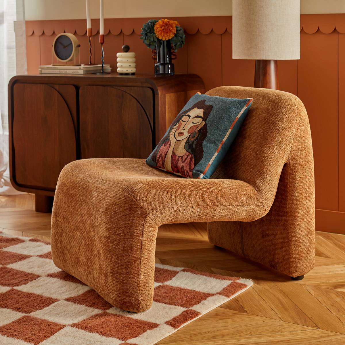 Fauteuil en pin ASTOR ambre, ATMOSPHERA