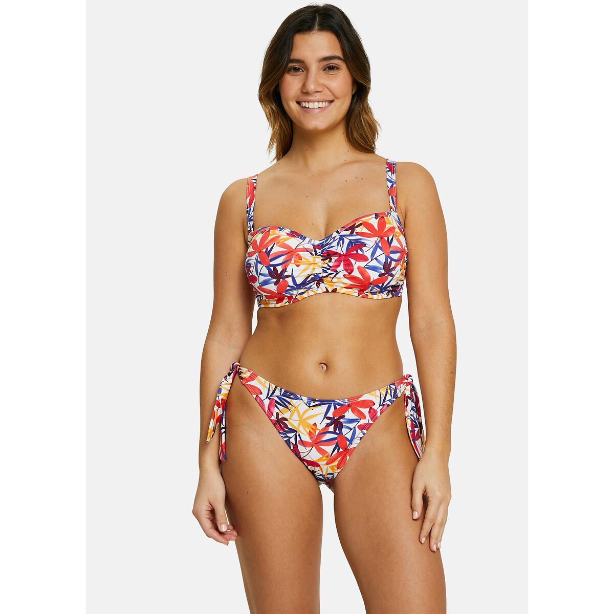 Island Dream Bandeau Bikini Top white floral print, SANS COMPLEXE