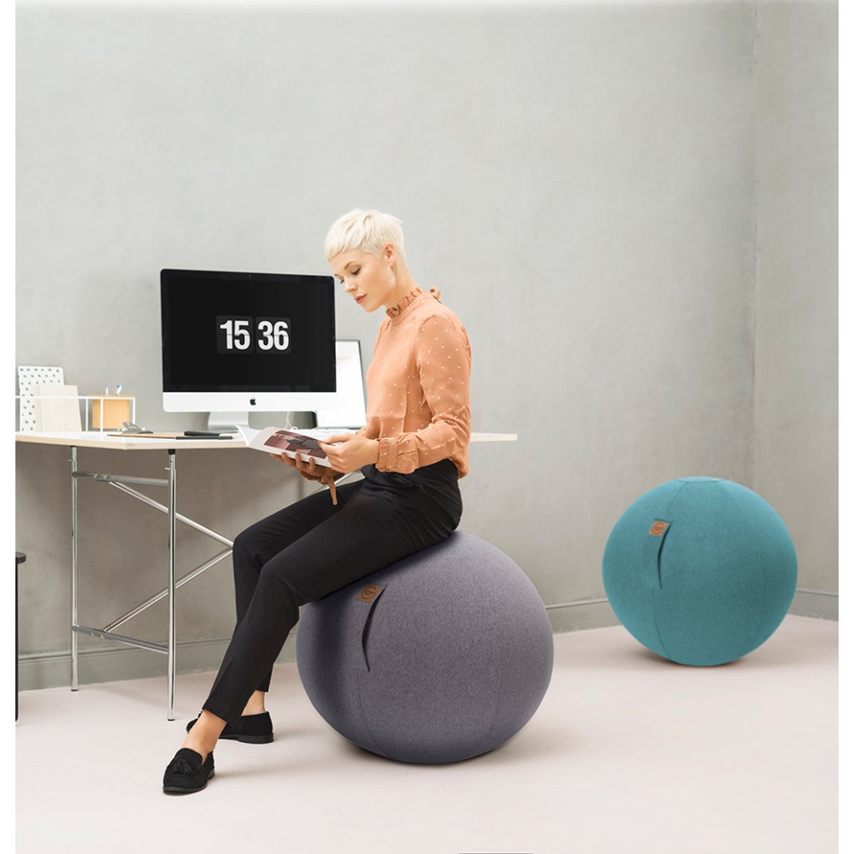 Balle d'assiste SITTING BALL FELT gris, SITTING POINT