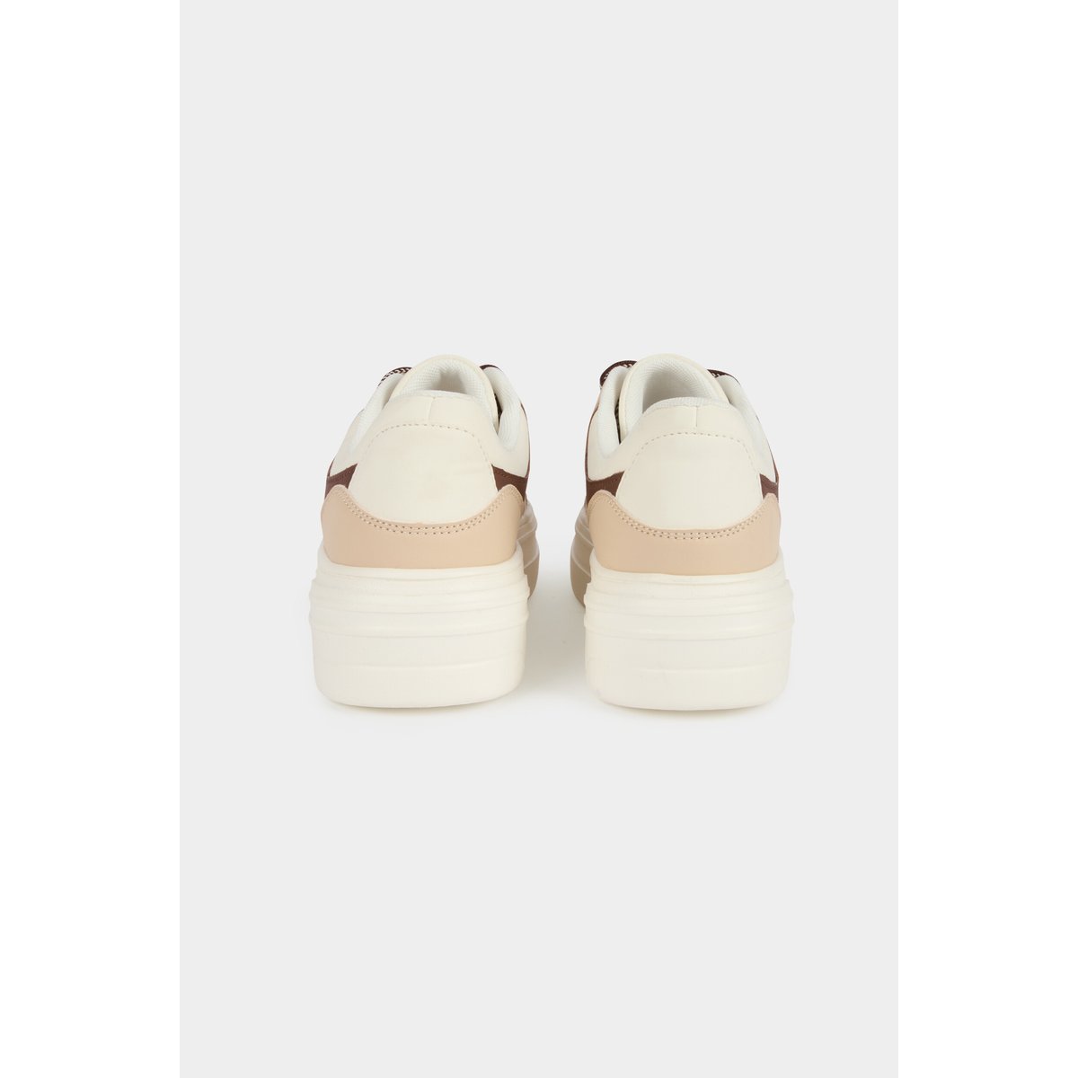 Basket similicuir bicolore blanc, MORGAN