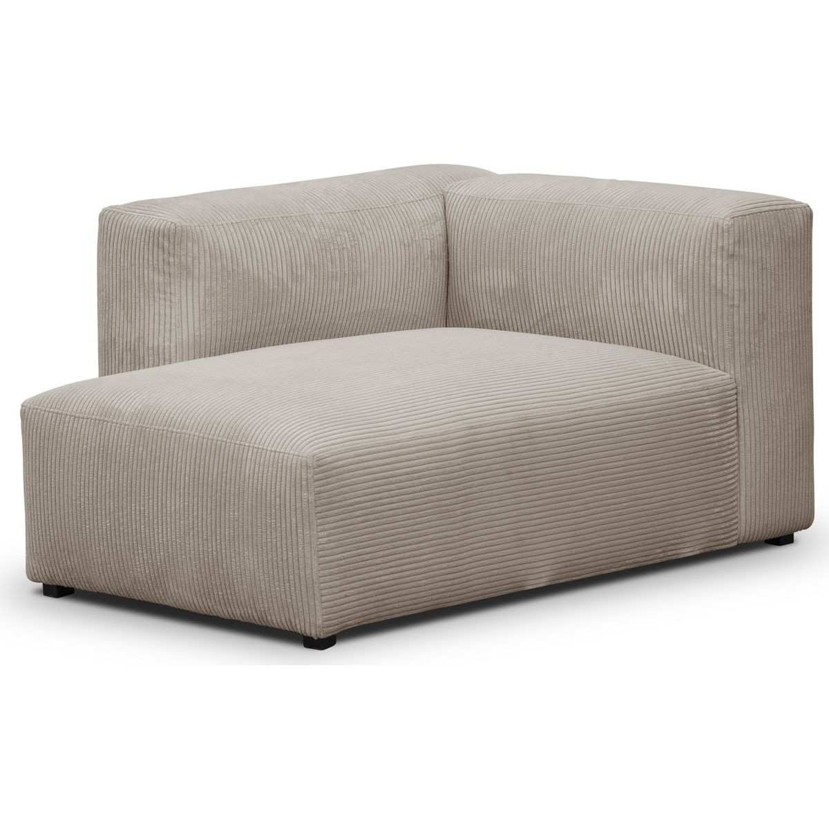 Canapé d'angle à gauche modulable 5 places en velours côtelé - MODULO taupe, HOMIFAB