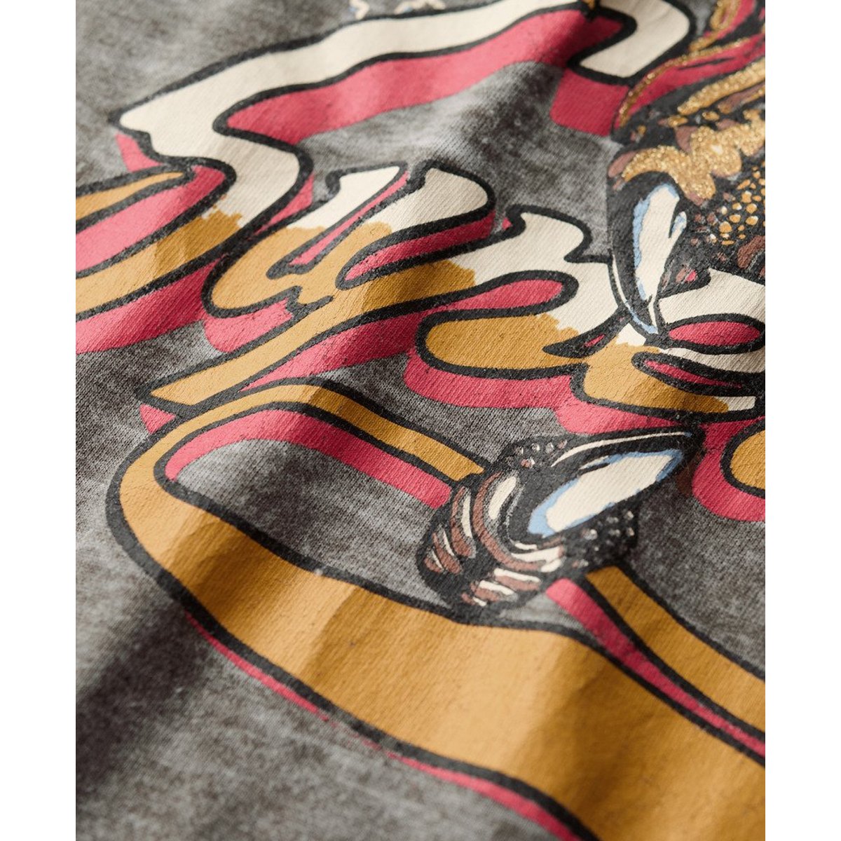 T-shirt à motif Biker Rock noir vintage, SUPERDRY