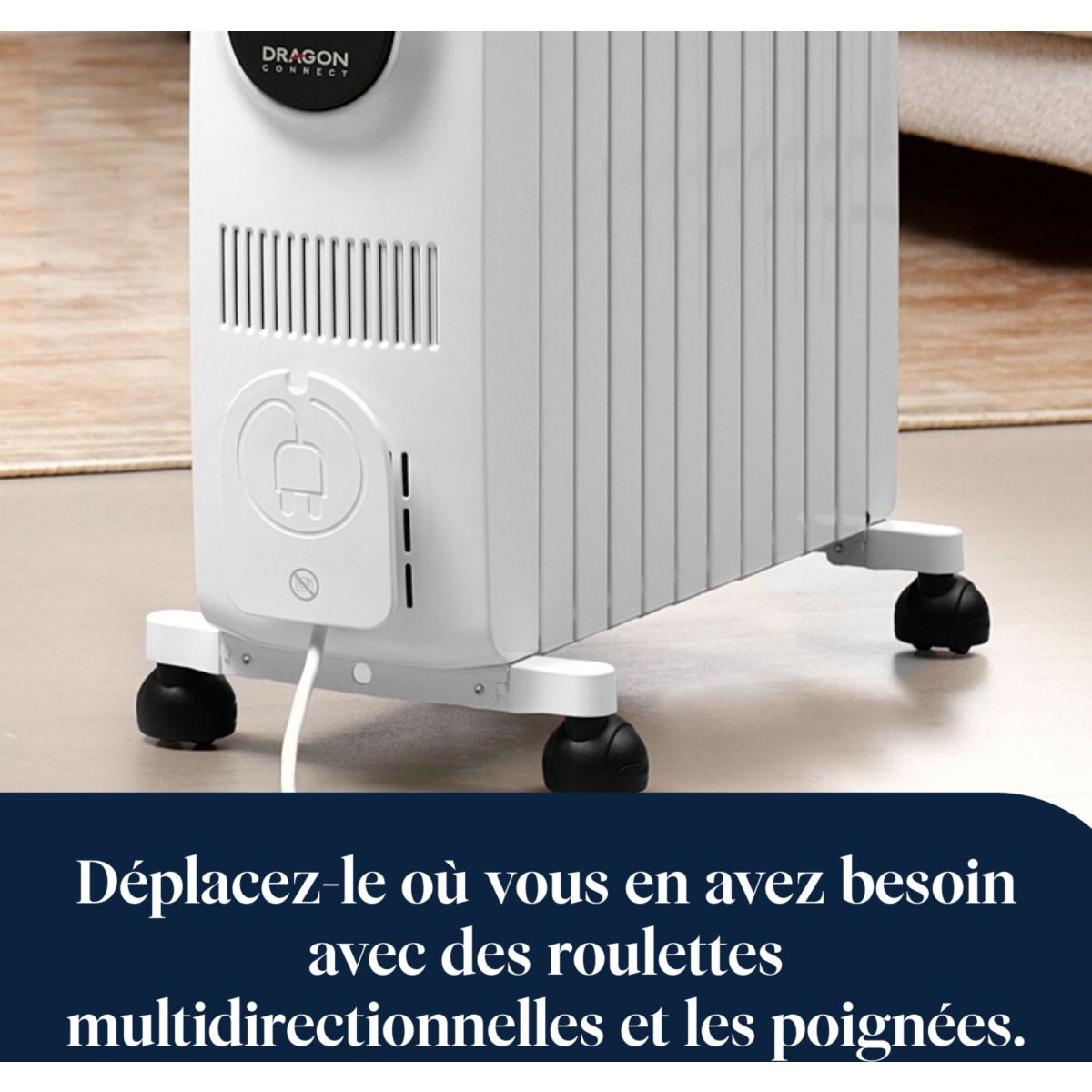 Chauffage Bain d'huile TRD51025 WIFI couleur unique, DELONGHI