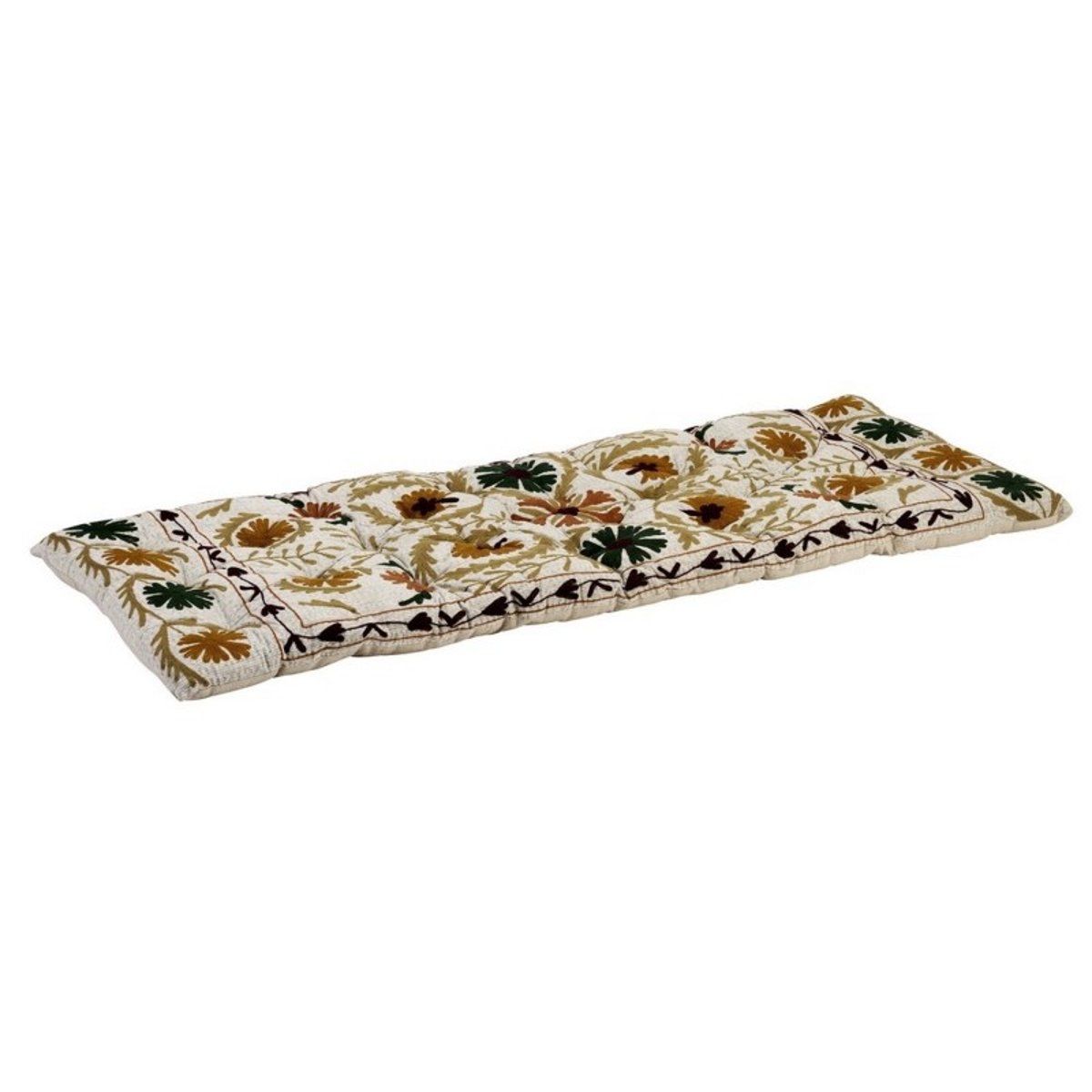 Matelas de banc broderie florale suzani multicolore, MADAM STOLTZ