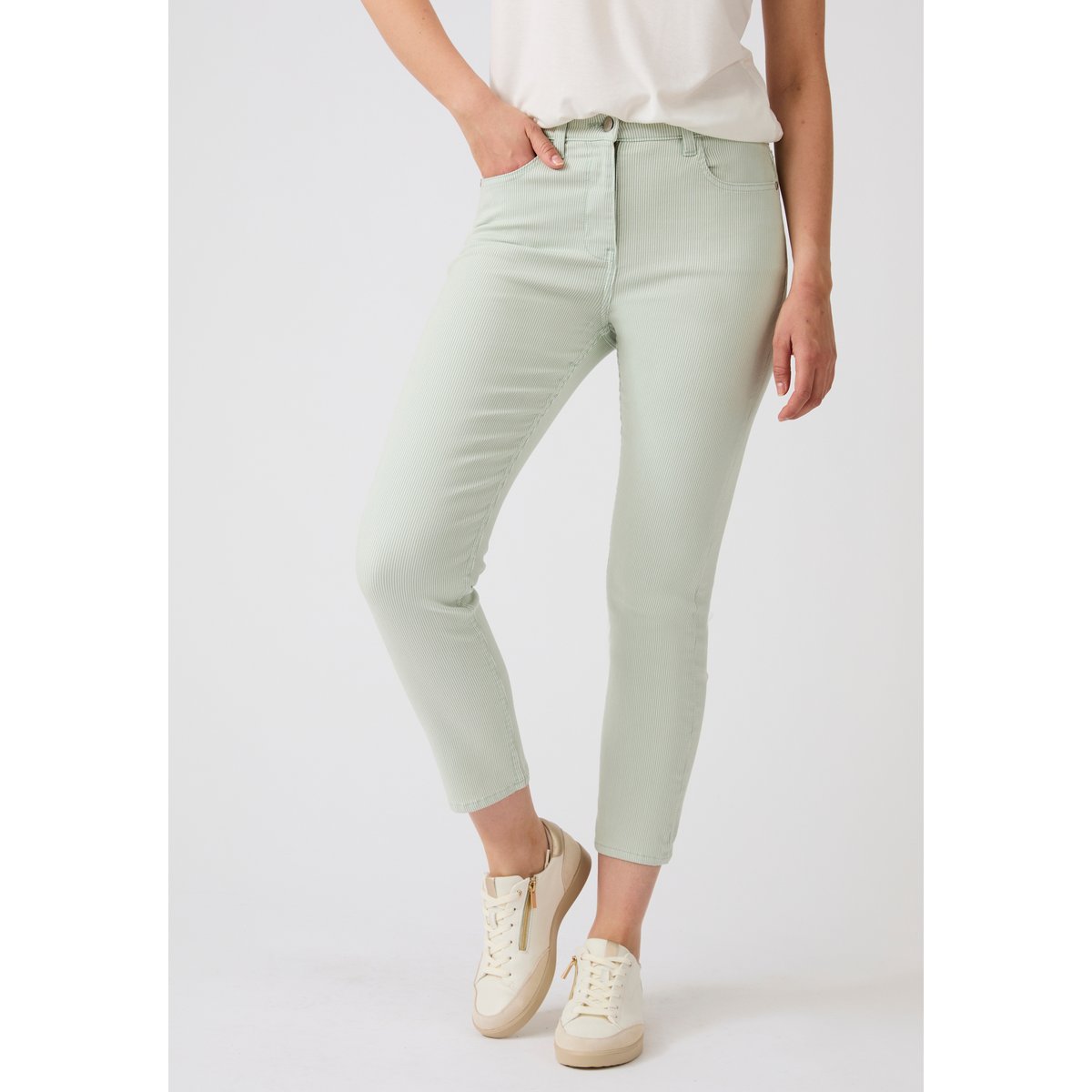 Pantalon 7/8ème rayé vert rayé, DAMART