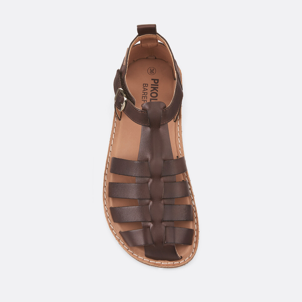 Sandales plates en cuir BETERA marron, PIKOLINOS