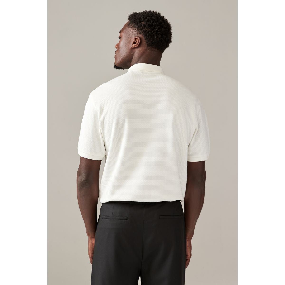 Polo texturé manches courtes à zip, lot de 3 noir/blanc/marine, NEXT