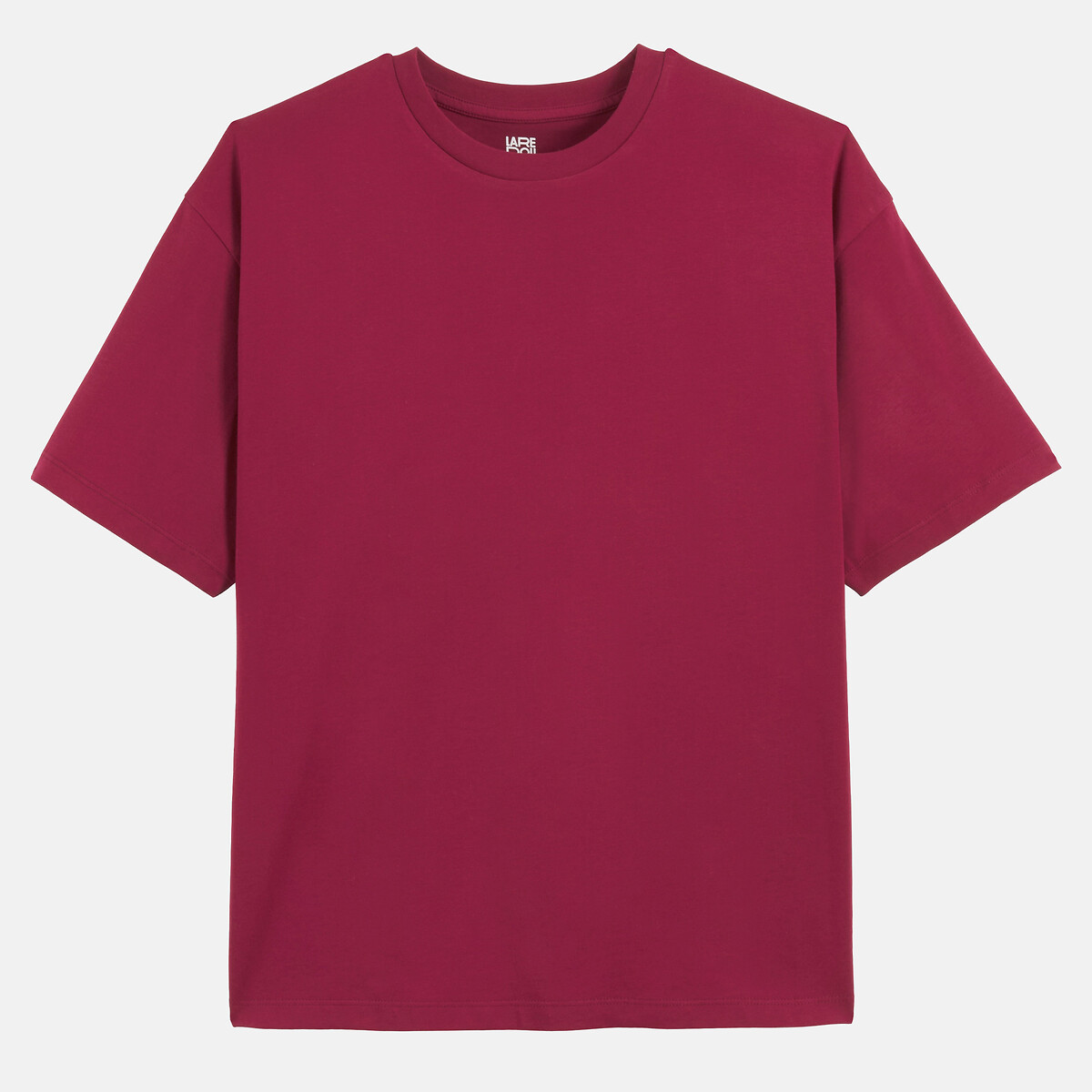 Camiseta amplia de cuello redondo y manga corta rojo burdeos, LA REDOUTE COLLECTIONS