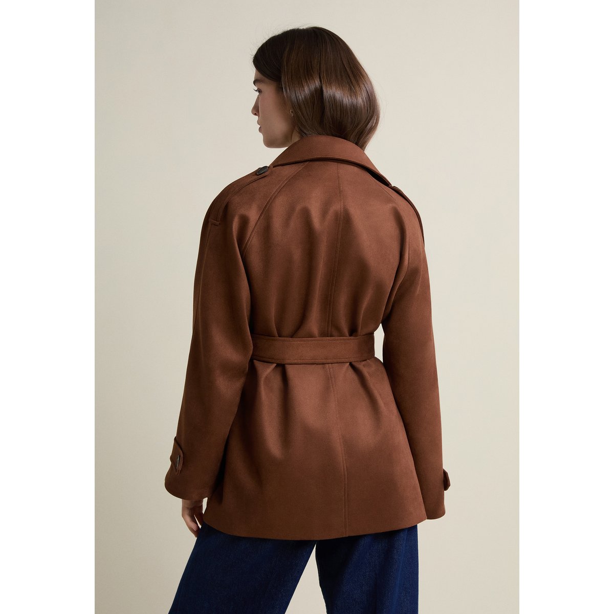 Trench mi-long ceinturé MARA taupe, ETAM