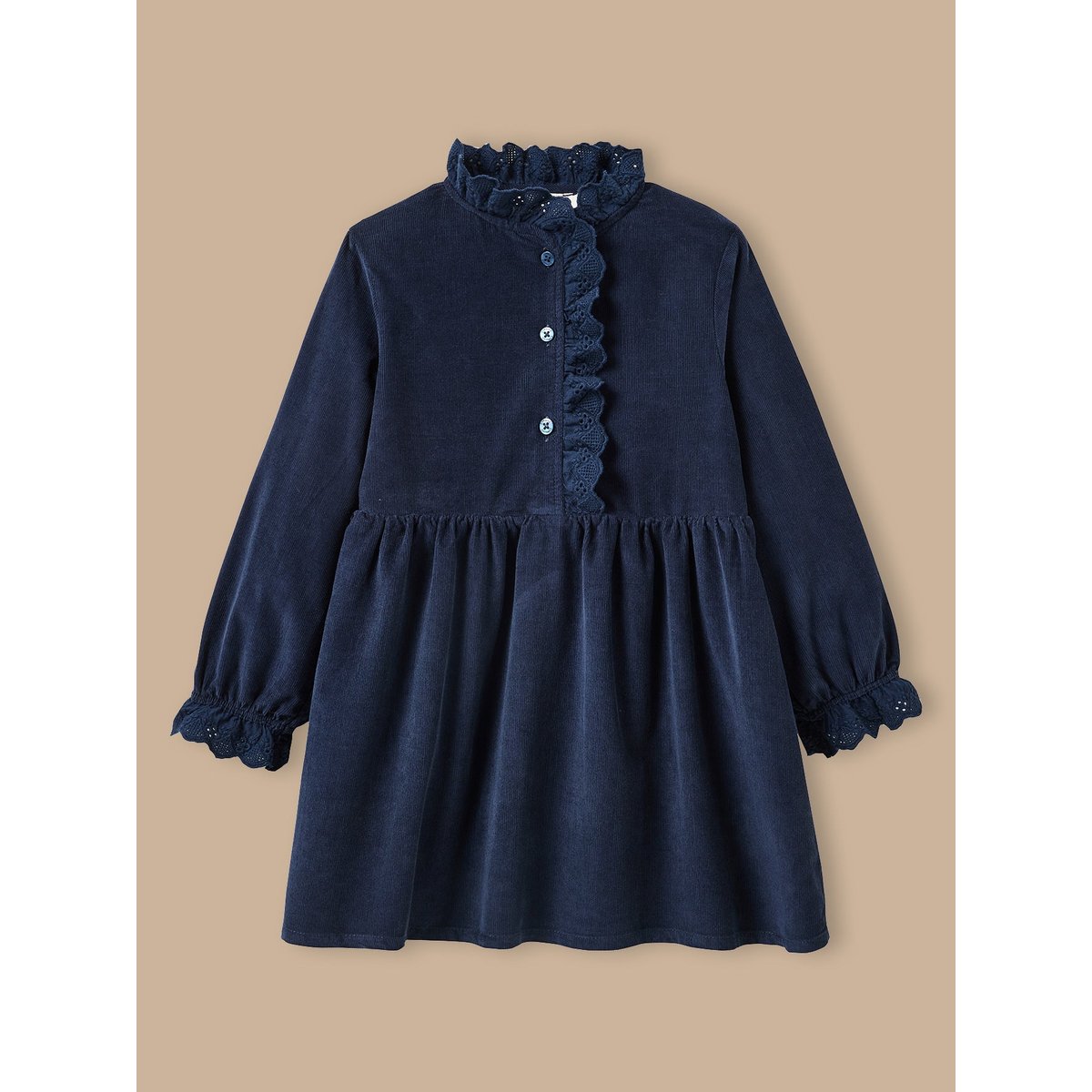 Robe  en velours marine, CYRILLUS
