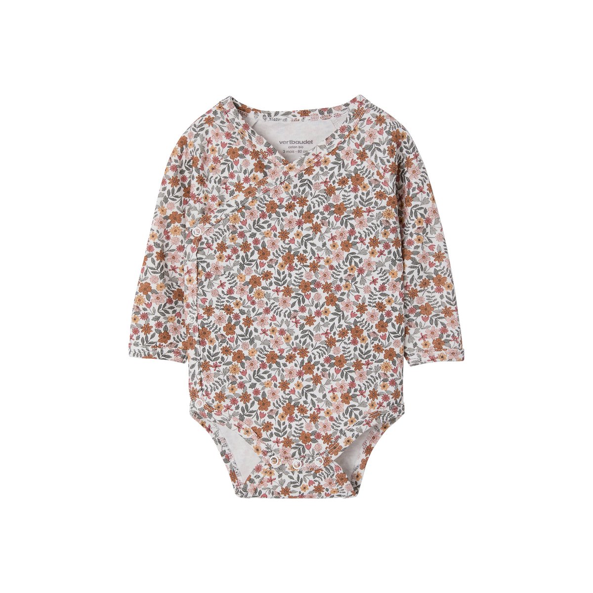 Lot de 5 bodies manches longues rose, VERTBAUDET