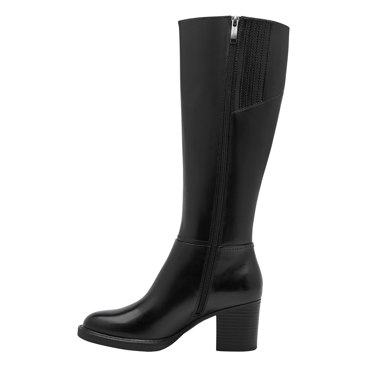 Botas com saltos pequenos, pele, sola antiderrapante preto , TAMARIS