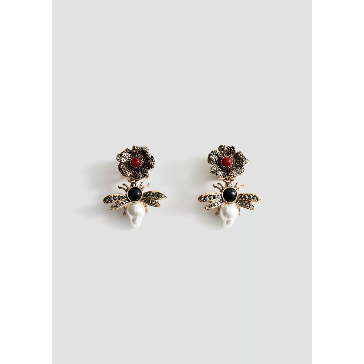Boucles d'oreilles pendantes cristaux or, MANGO
