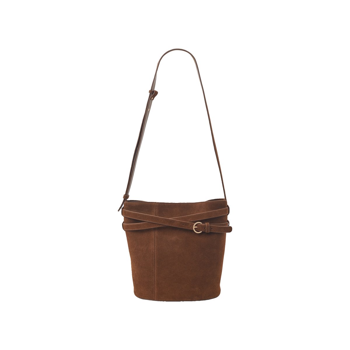 Sac porté épaule cuir SALOME marron cognac, CAROLL