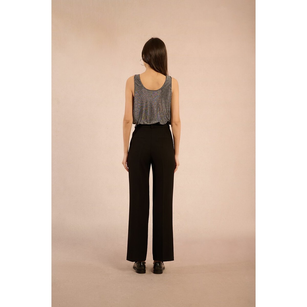 Mid-Rise Flared Trousers black, MOLLY BRACKEN