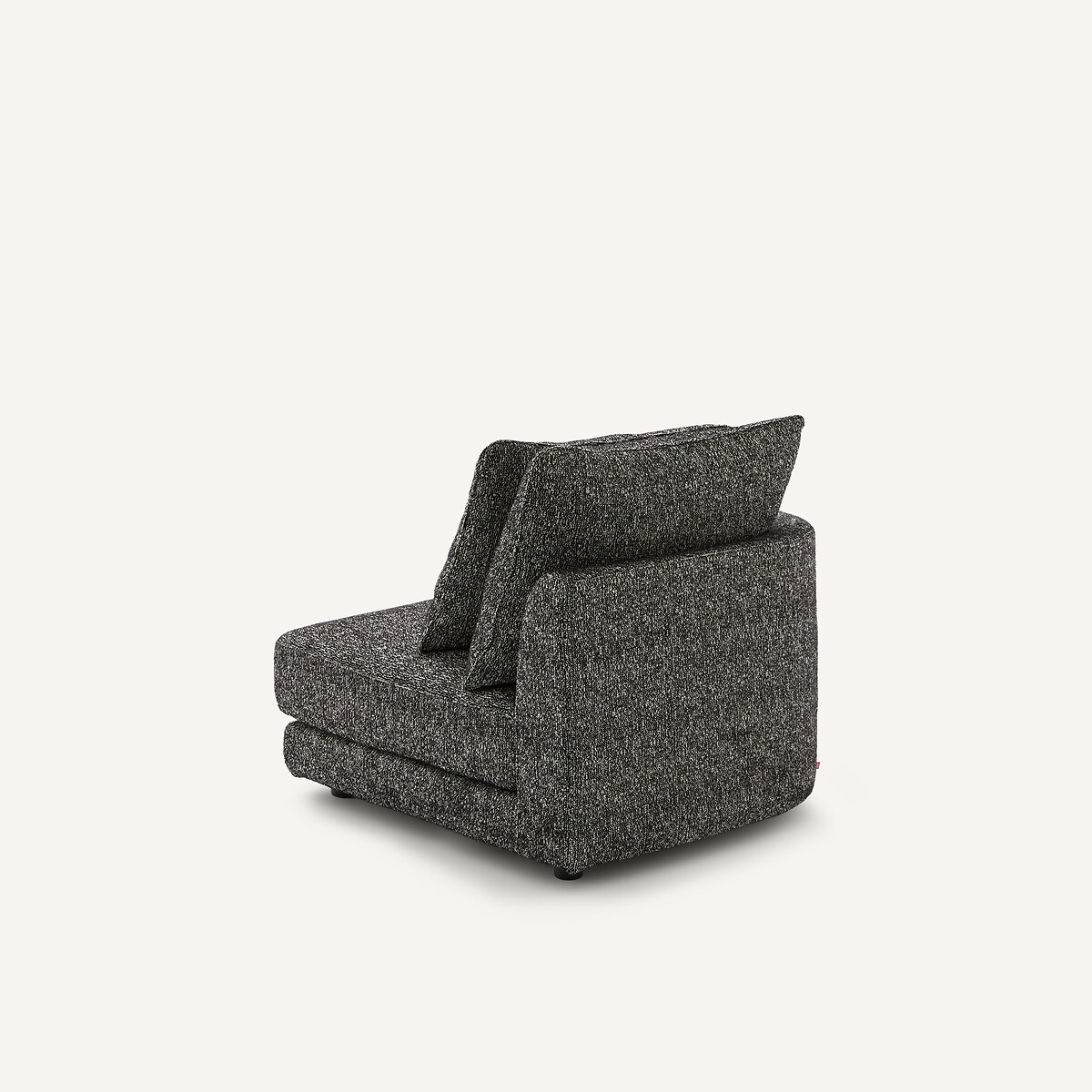 Demi-canapé gauche, modulable en bouclette, TIBERIO noir, AM.PM