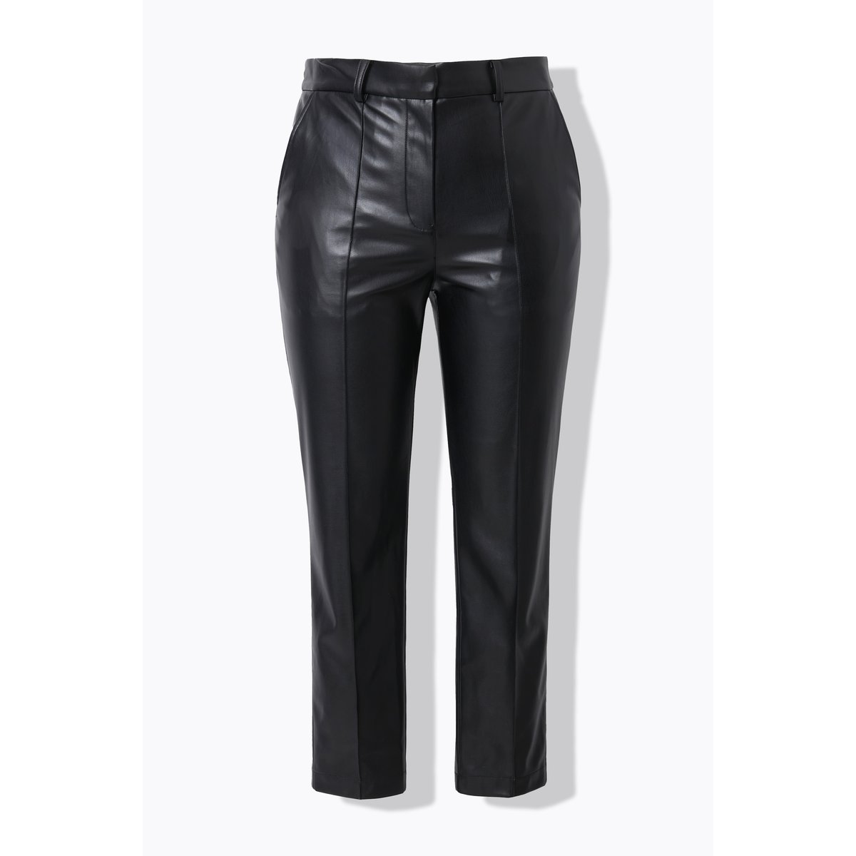Pantalon en simili, coupe Mom, surpiqûre noir, STUDIO UNTOLD